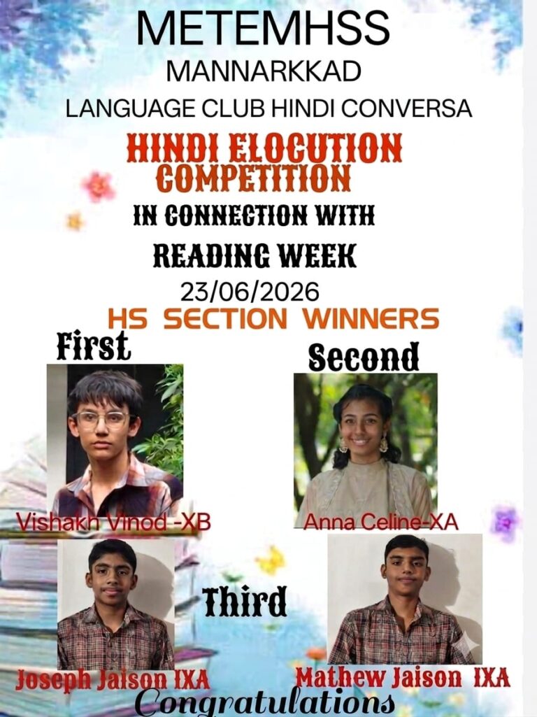 Hindi Elocution Competition Winners- Language Club CONVERSA