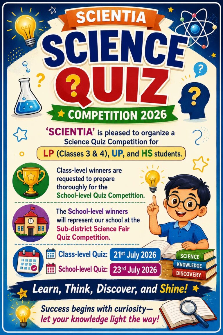 School Level Science Quiz Competition  LP Section Winners – Science Club SCIENTIA