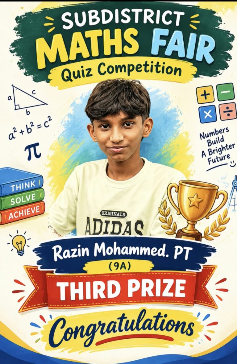 Proud Achievement at the Subdistrict Maths Fair – Quiz Competition-Maths Club PIONEER